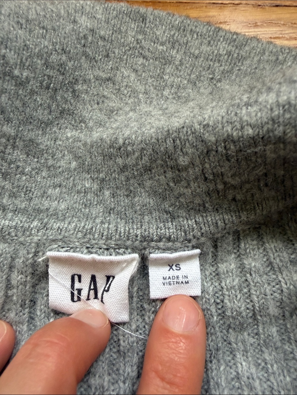 GAP Light Gray Ribbed Button Cardigan - Picture 2 of 4